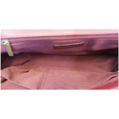 CHANEL Medium Boy Flap Lambskin Leather Shoulder Bag Red