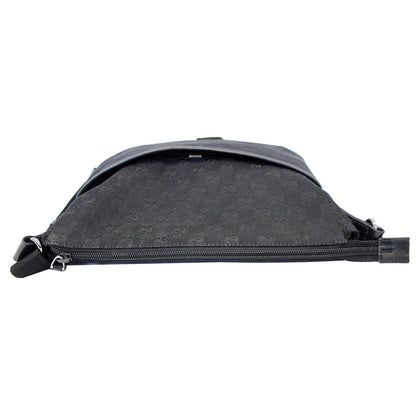 GUCCI Monogram Medium Perforated Messenger Crossbody Bag Black