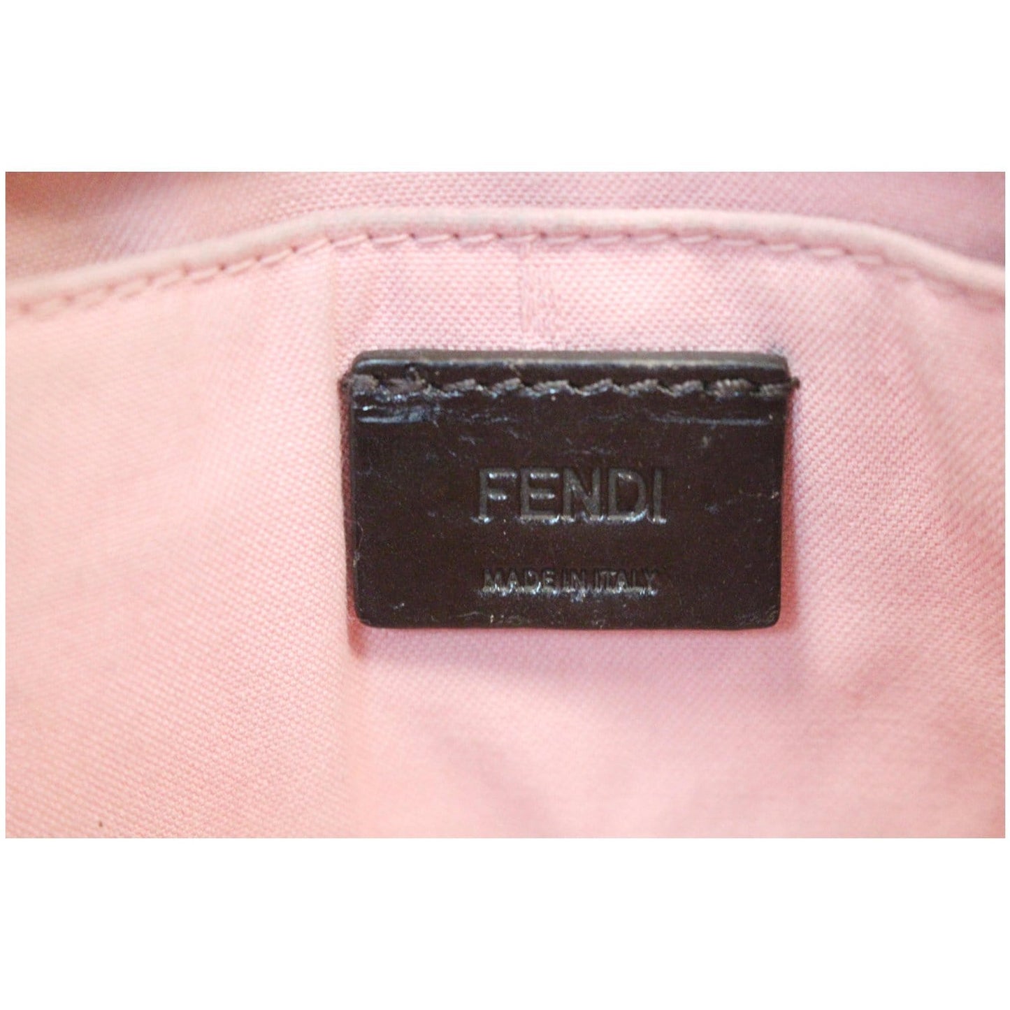 FENDI Spalmati Zucca Pochette Pouch Fuchsia