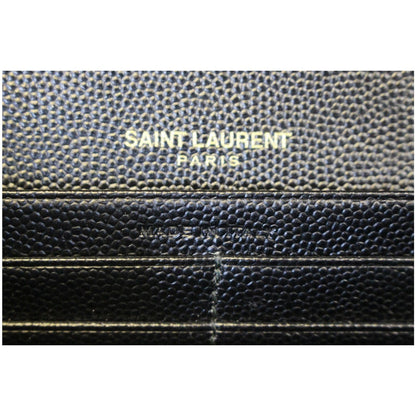 YVES SAINT LAURENT Matelasse Envelope Chain Wallet Black