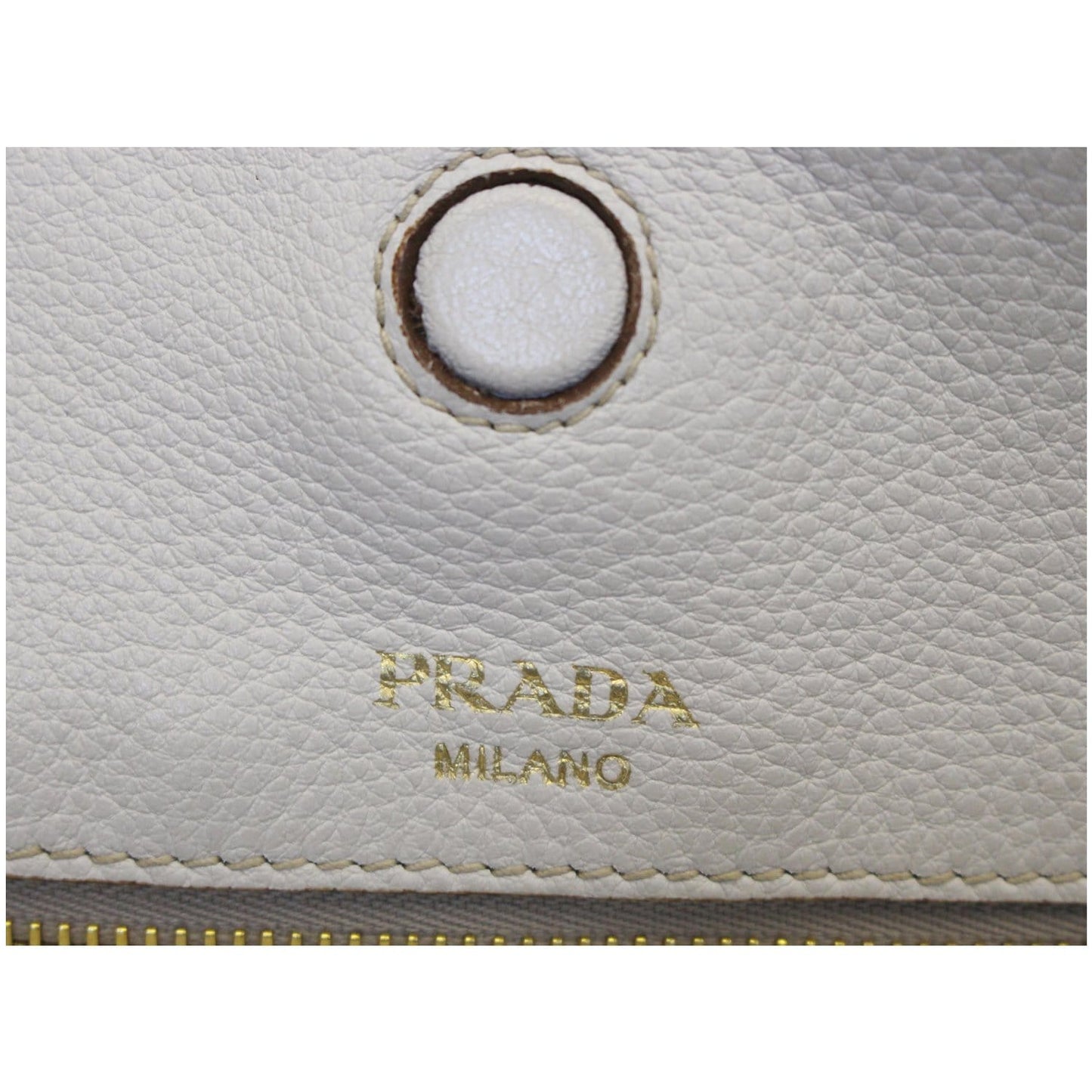 PRADA Large Vitello Daino Shopper Tote Bag White