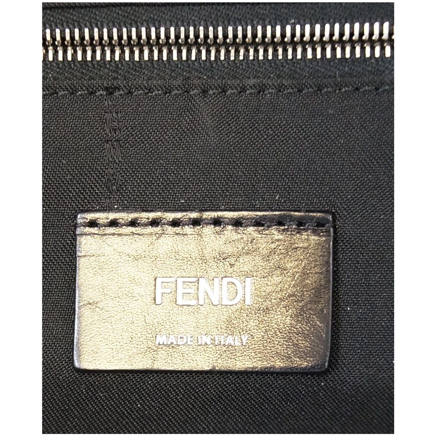 FENDI Shadow Logo Nylon Fabric Backpack Bag Grey/Black