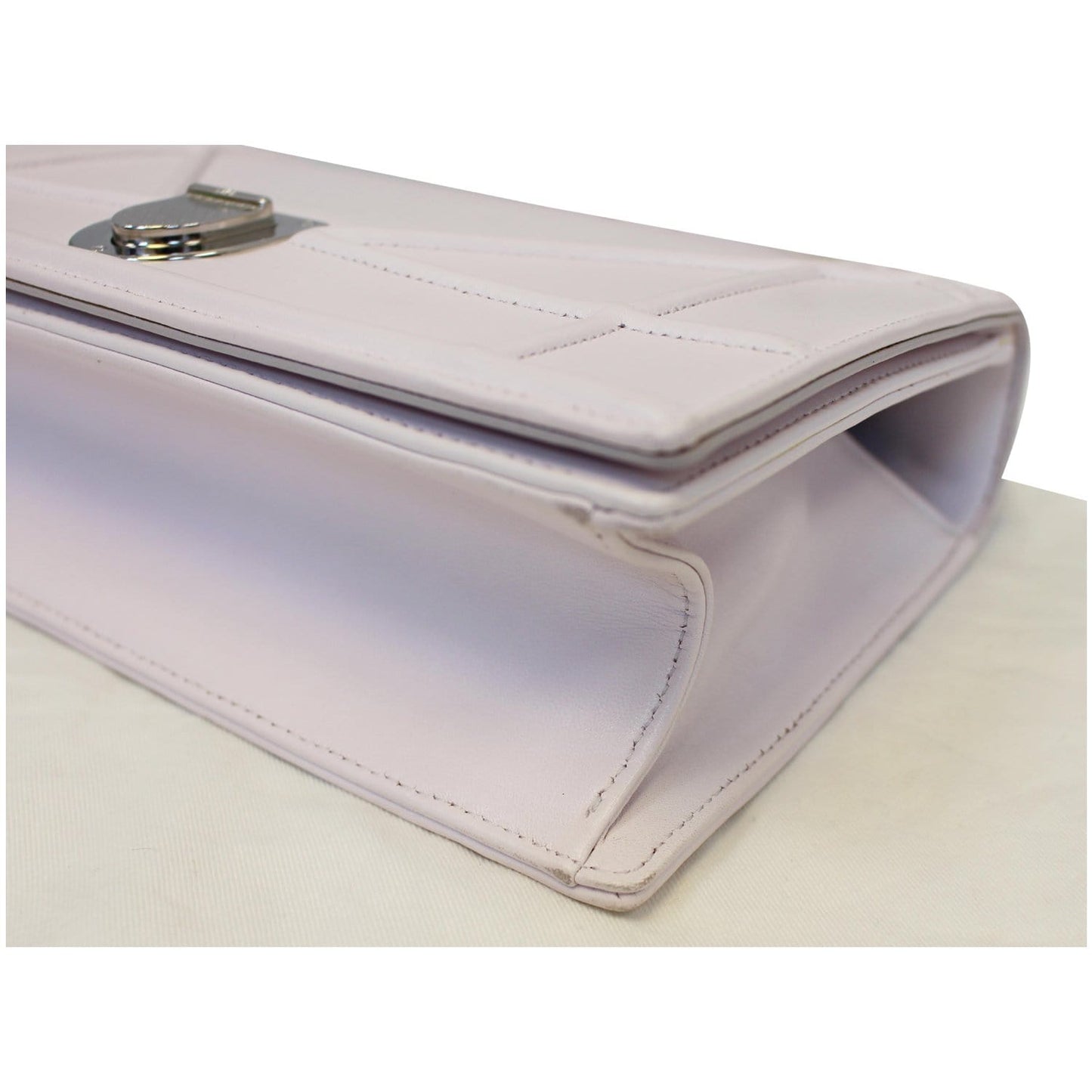 Christian Dior Diorama Flap Leather Medium Shoulder Bag White
