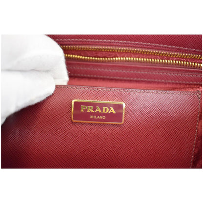 PRADA Lux Large Saffiano Leather Tote Bag Red
