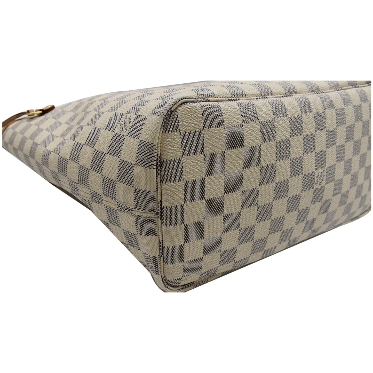 LOUIS VUITTON Neverfull MM Damier Azur Tote Bag Rose Ballerine