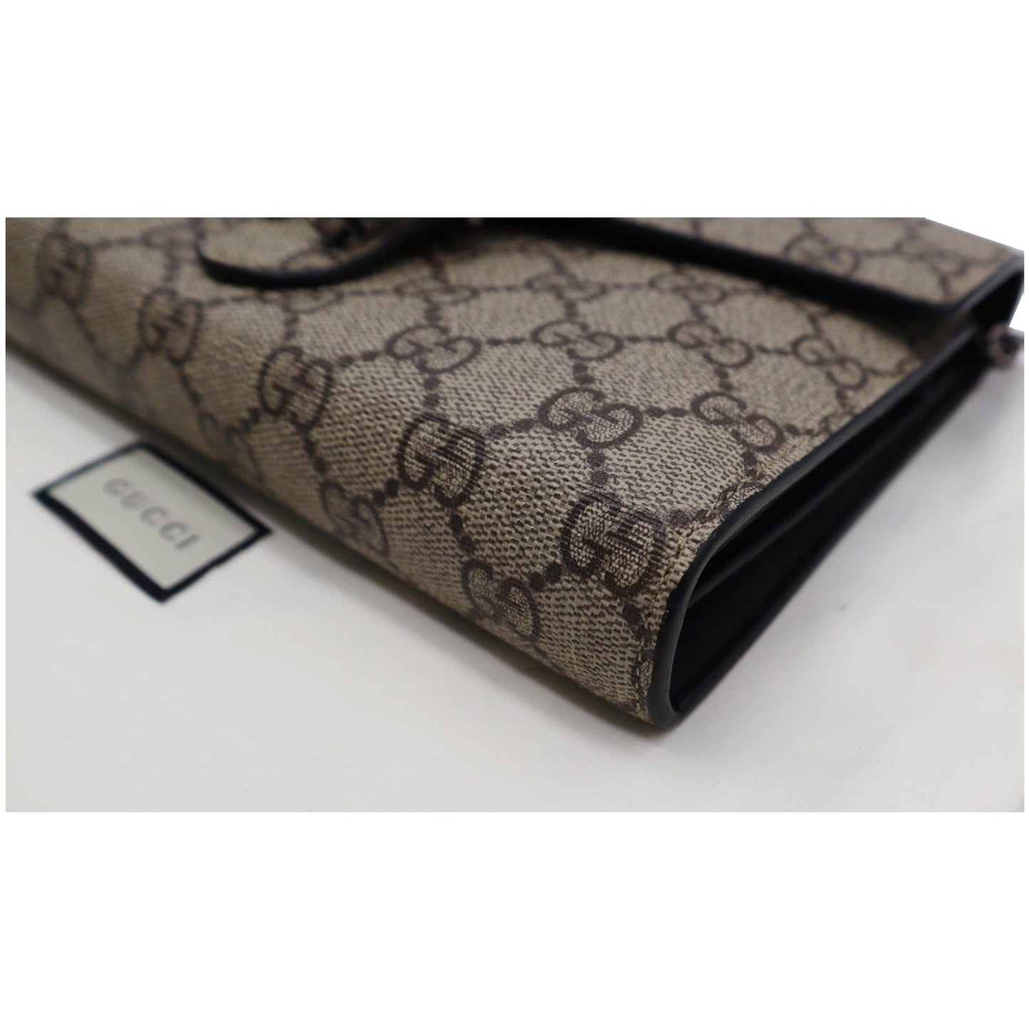 GUCCI Dionysus GG Supreme Crossbody Chain Wallet Beige 401231