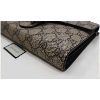 GUCCI Dionysus GG Supreme Crossbody Chain Wallet Beige 401231