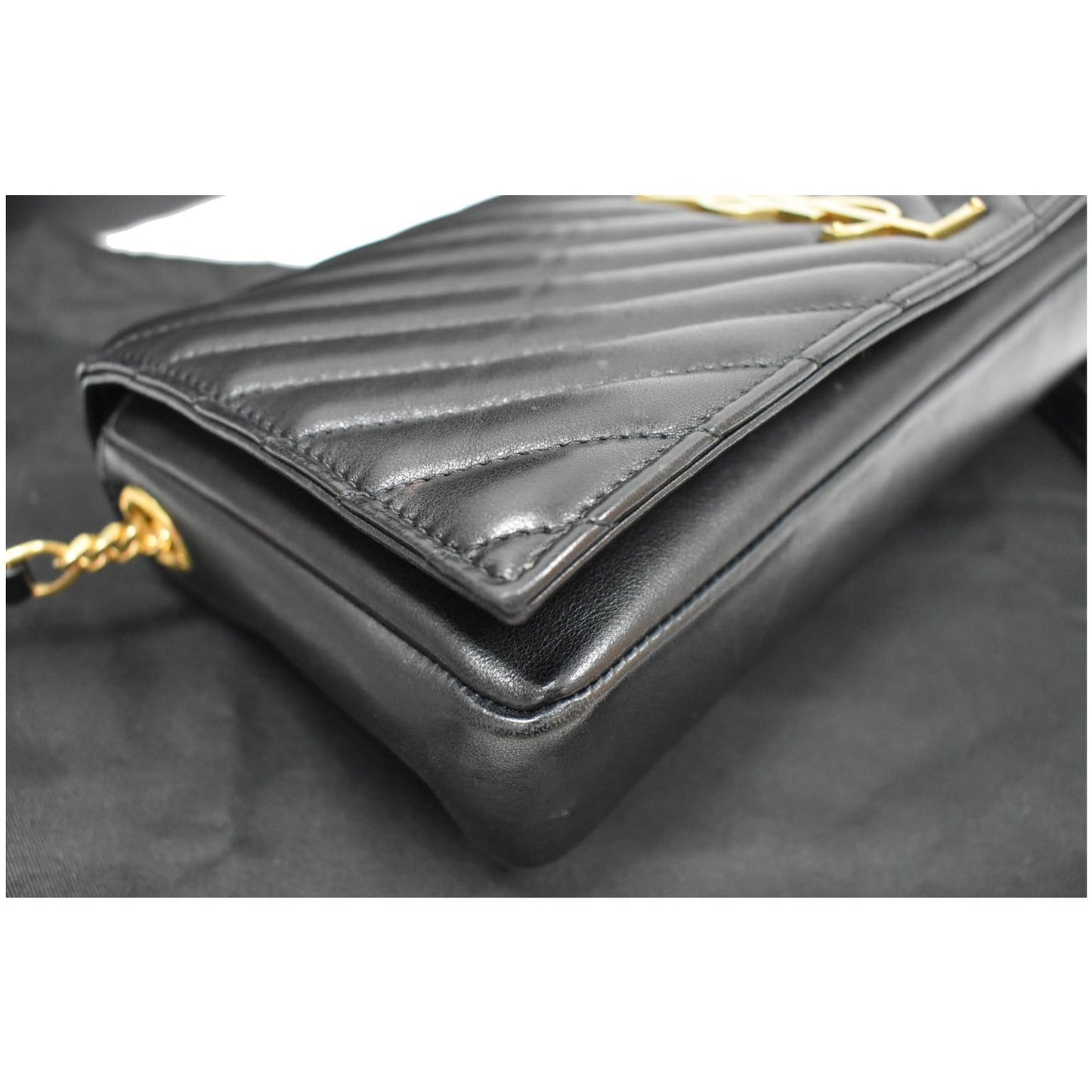 YVES SAINT LAURENT Kate 99 Chevron Leather Shoulder Bag Black