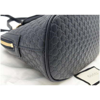 GUCCI Mini Dome Micro Guccissima Leather Crossbody Bag Blue 449654