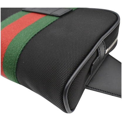 GUCCI Web Monogram Canvas Slim Belt Bag Black 630919 - 25% OFF