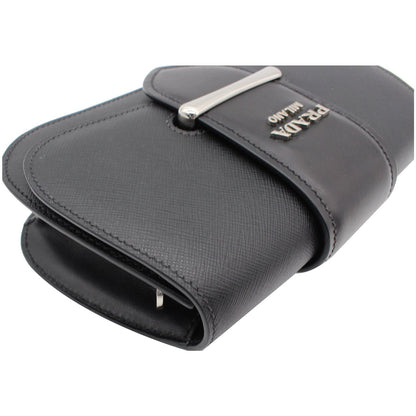 PRADA City Sidonie Small Leather Crossbody Bag Black