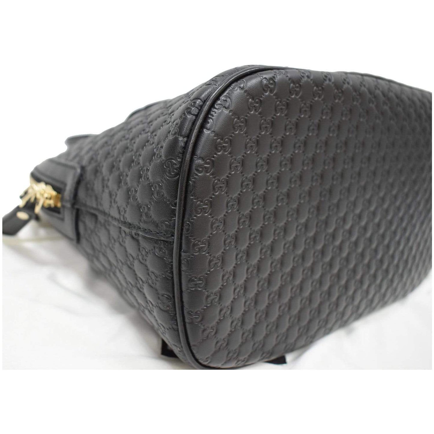 GUCCI Dome Medium Microguccissima Leather Shoulder Bag Black 449663