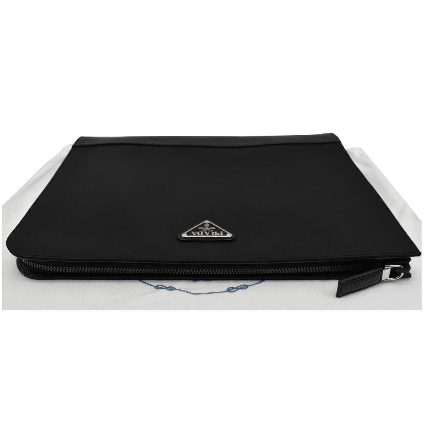 PRADA Document Nylon Leather Pouch Black