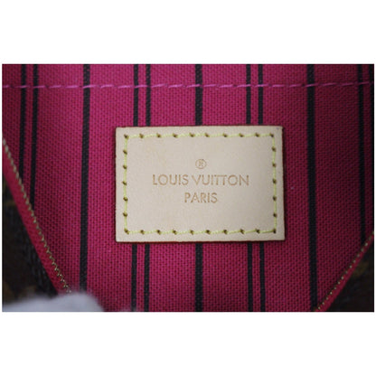 LOUIS VUITTON Pochette Wristlet Pouch Monogram Canvas Neverfull MM Brown