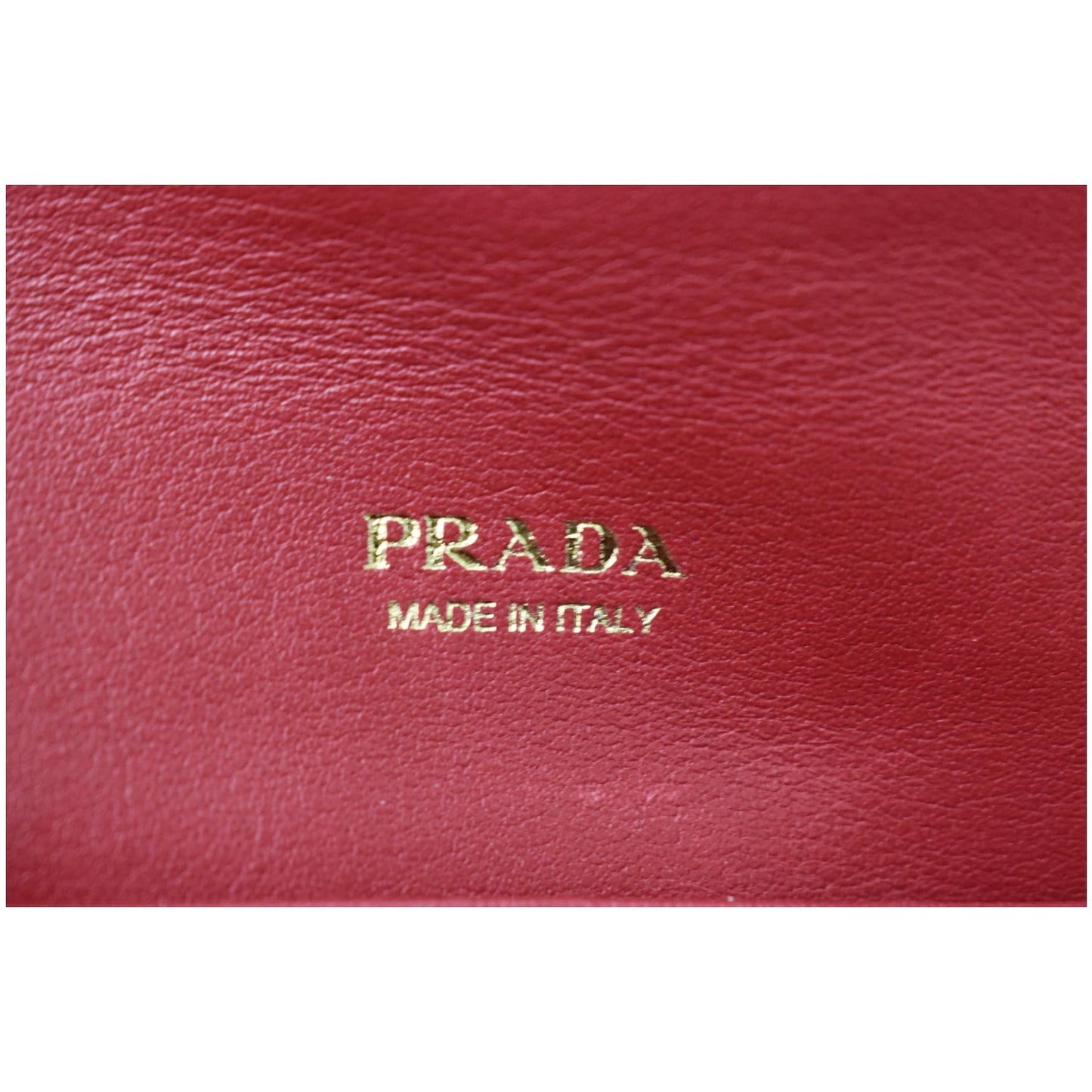 PRADA Envelope Leather Clutch Wallet Red