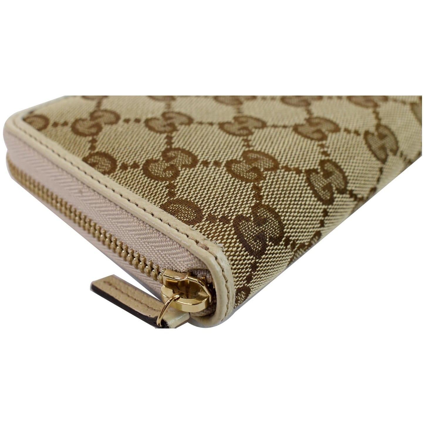 GUCCI Zip Around GG Canvas Long Wallet Beige 307980