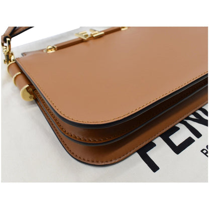FENDI Touch Leather Shoulder Bag Brown