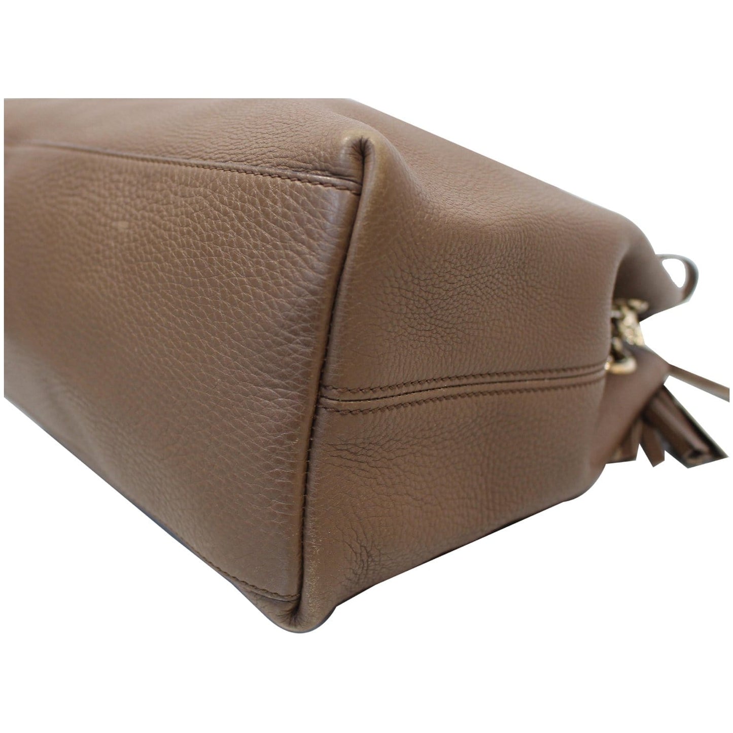 GUCCI Soho Pebbled Leather Chain Shoulder Bag 308982 Brown