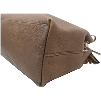 GUCCI Soho Pebbled Leather Chain Shoulder Bag 308982 Brown