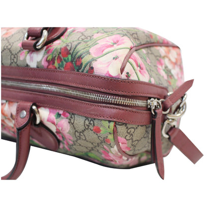 GUCCI Blooms Top Handle Supreme Canvas Large Boston Bag Beige/Ebony 409527