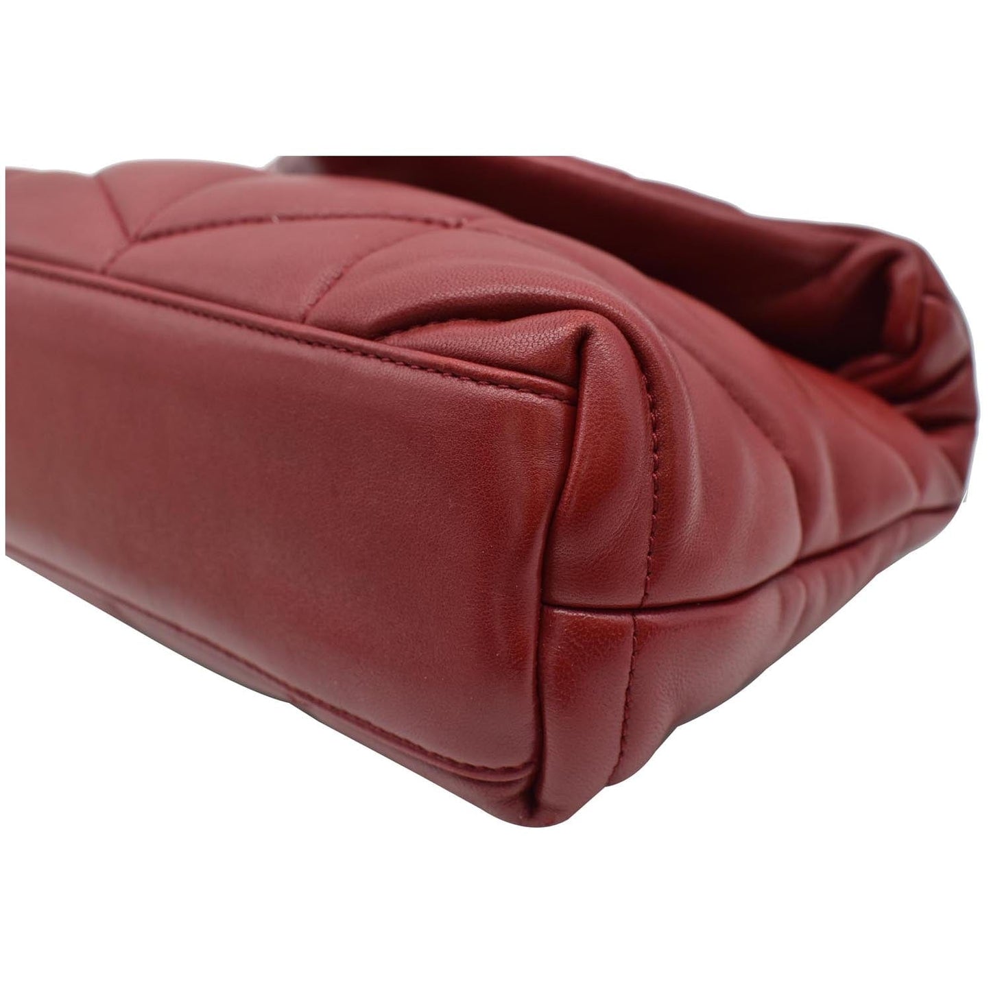 YVES SAINT LAURENT Small Loulou Puffer Quilted Lambskin Leather Crossbody Bag Red