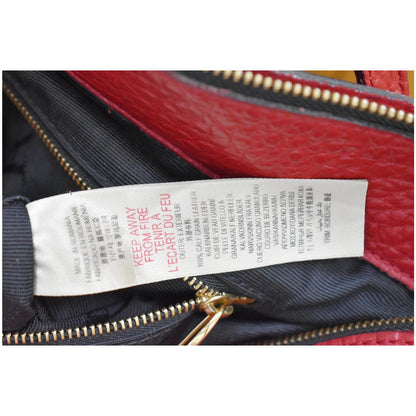 BURBERRY Dewsbury Medium Grain Check Embossed Tote Bag Red
