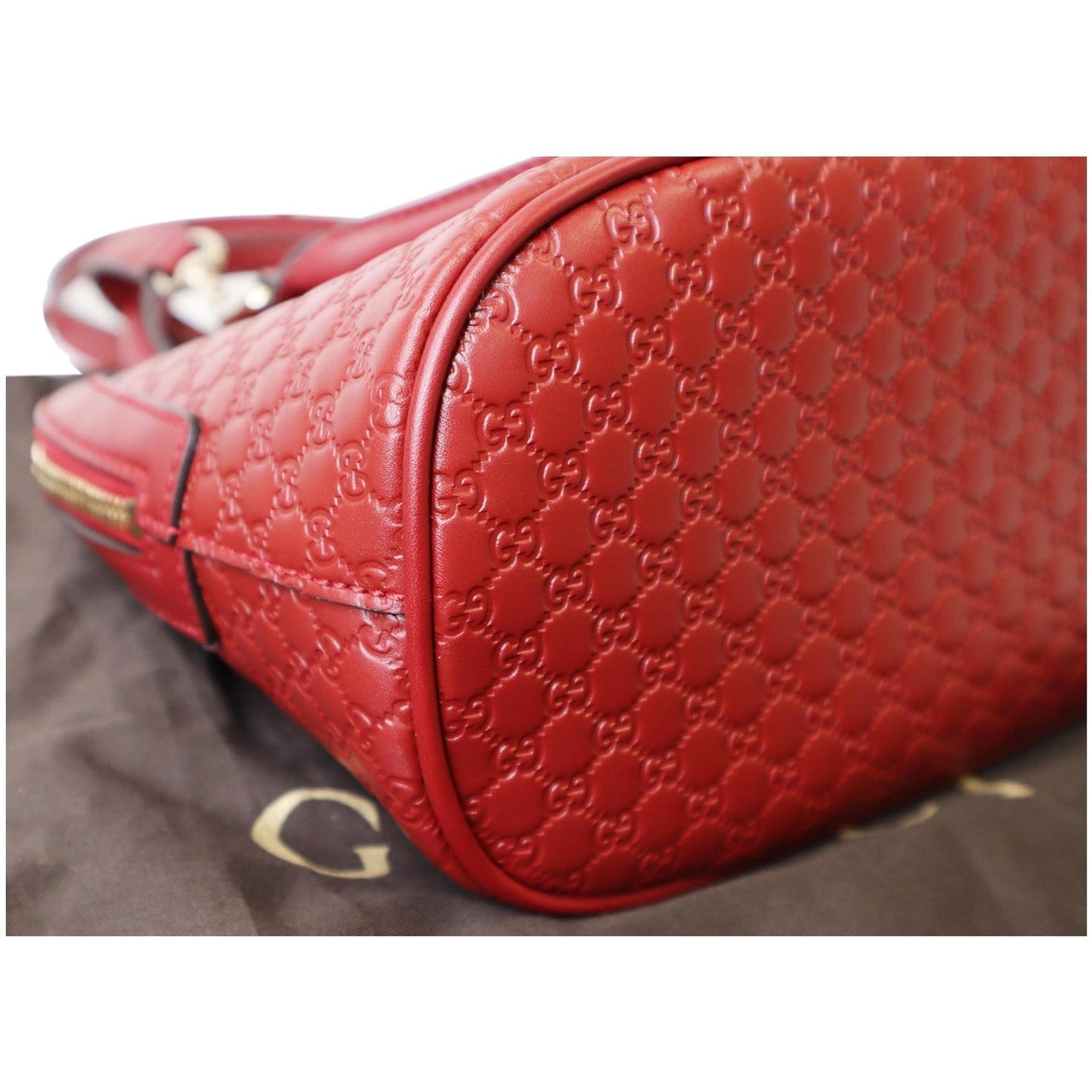 GUCCI Dome Convertible Micro Guccissima Crossbody Bag Red 449654