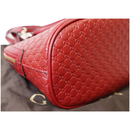 GUCCI Dome Convertible Micro Guccissima Crossbody Bag Red 449654