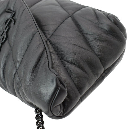 YVES SAINT LAURENT Small Loulou Puffer Quilted Lambskin Leather Crossbody Bag Black