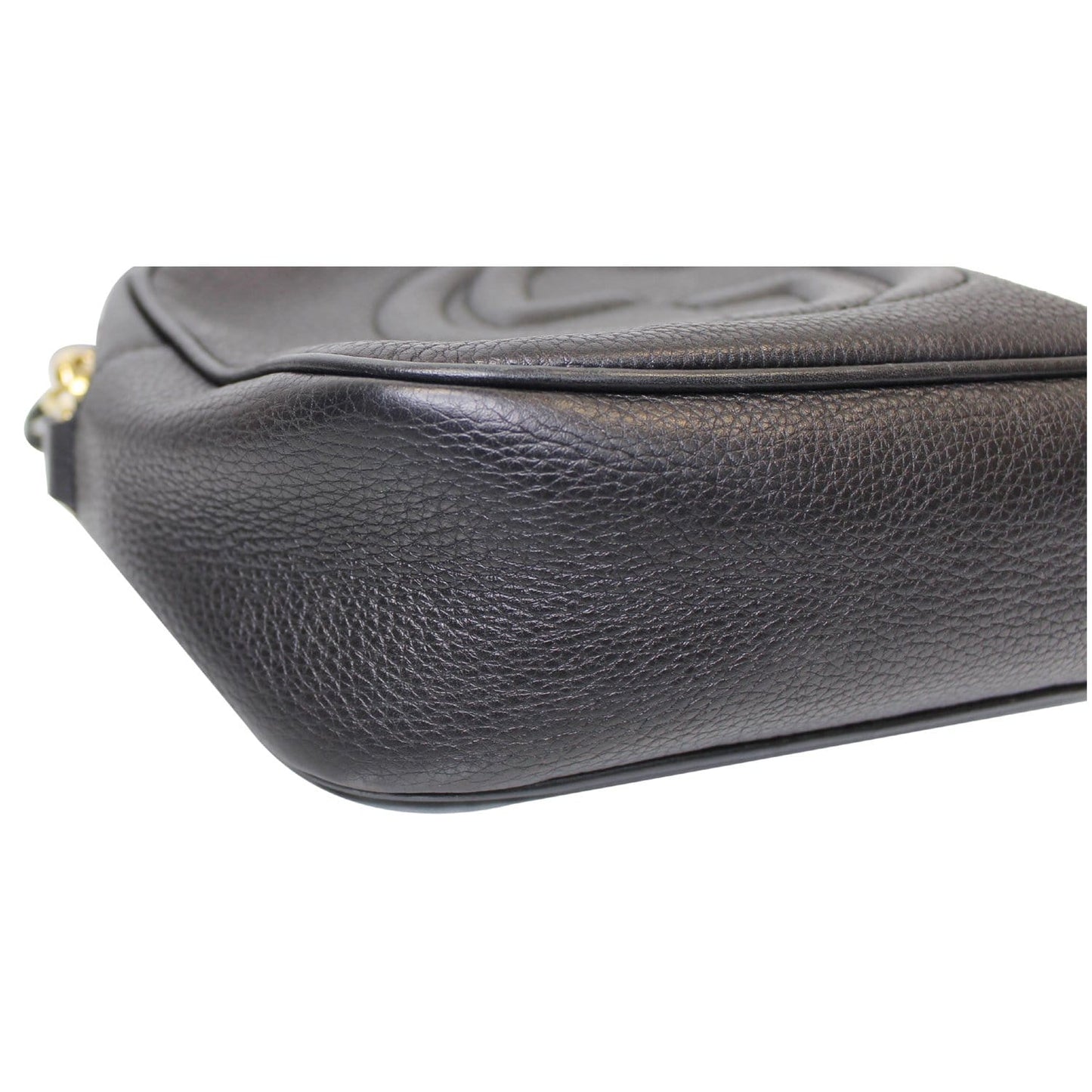 GUCCI Soho Disco Pebbled Leather Small Crossbody Bag Black 308364