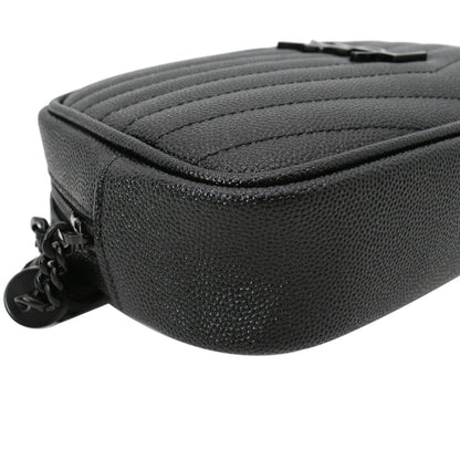 YVES SAINT LAURENT Mini Lou Leather Camera Crossbody Bag Black