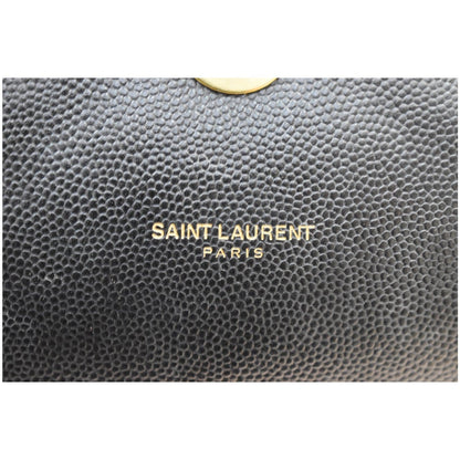 YVES SAINT LAURENT Large Envelope Grain De Poudre Chain Shoulder Bag Black