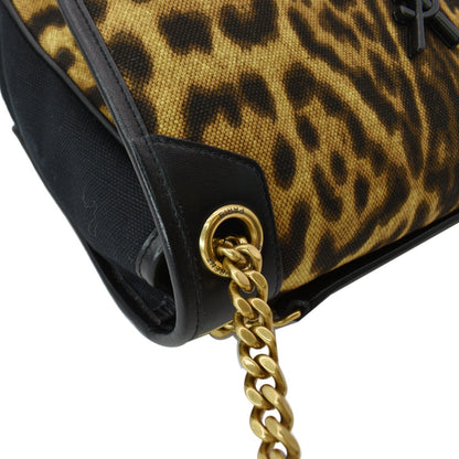 YVES SAINT LAURENT Niki Medium Leopard Print Leather Shoulder Bag Multicolor