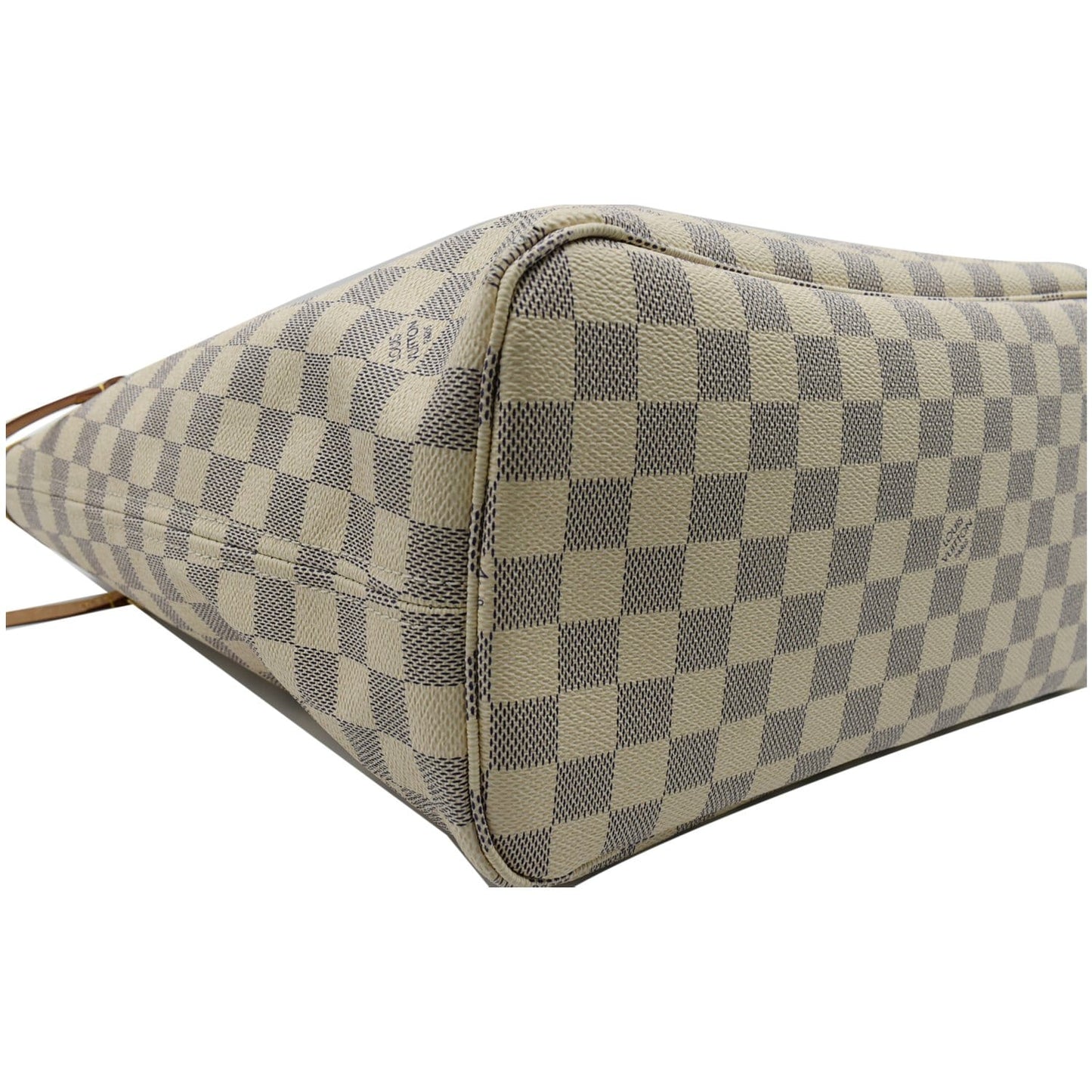 LOUIS VUITTON Neverfull MM Damier Azur Tote Shoulder Bag White