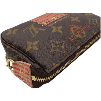 LOUIS VUITTON Inventeur Trunks & Locks Mini Accessories Monogram Canvas Pochette Brown