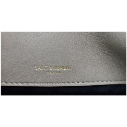 YVES SAINT LAURENT Jamie Suede Leather Shoulder Bag Sea Salt