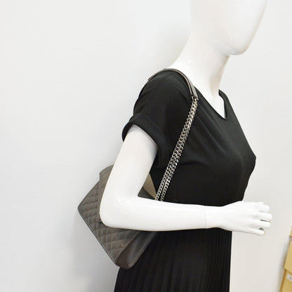 YVES SAINT LAURENT Envelope Chain Medium Mix Matelassé Leather Crossbody Bag Grey