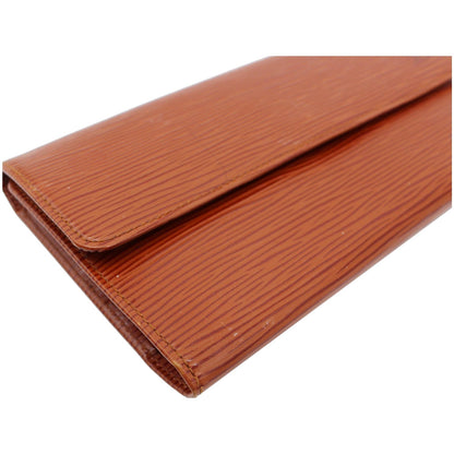 LOUIS VUITTON Continental Flap Epi Leather Wallet Orange