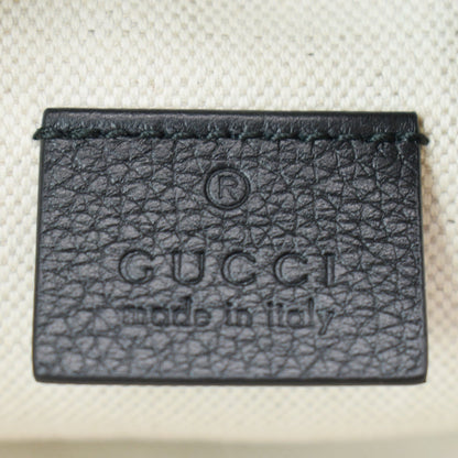GUCCI Print Grained Calfskin Leather Small Belt Bag Black 527792