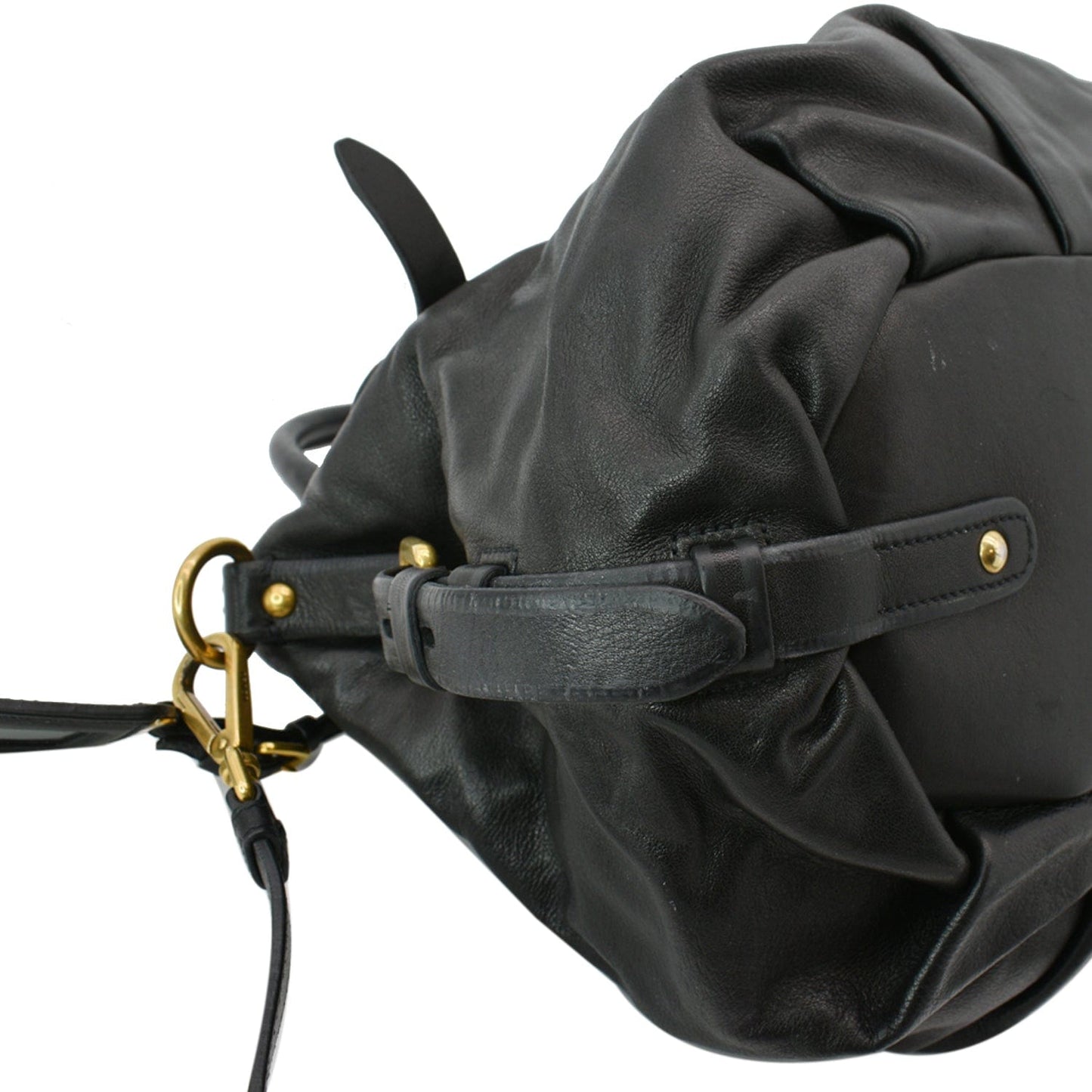 PRADA BR4281 Soft Leather Shoulder Bag Black