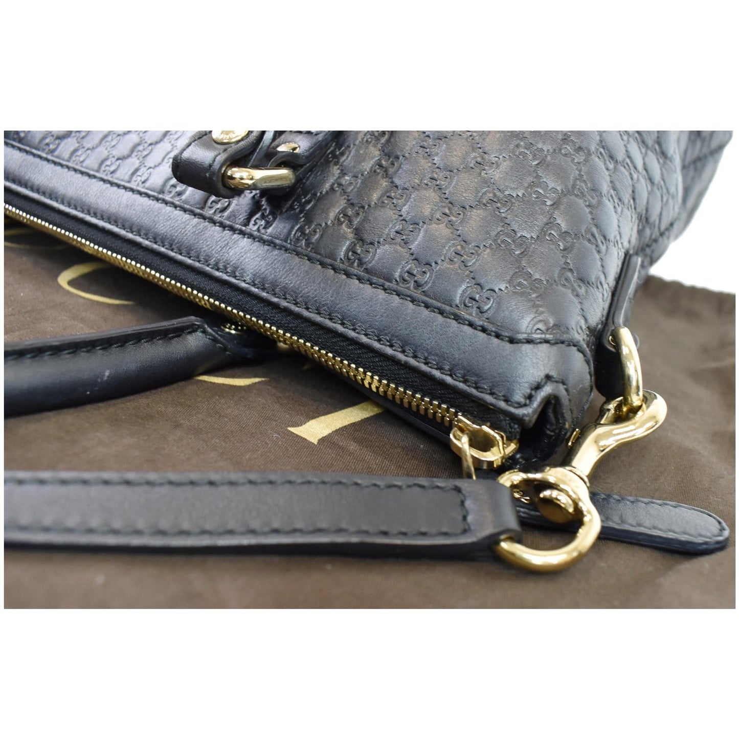 GUCCI Micro Guccissima Leather 2Way Shoulder Bag Black 449655