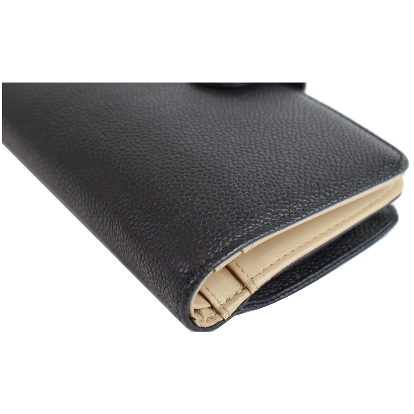 CHANEL Bifold Caviar Leather Wallet Black