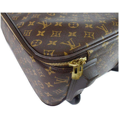 LOUIS VUITTON Pegase 45 Monogram Canvas Suitcase Travel Bag Brown