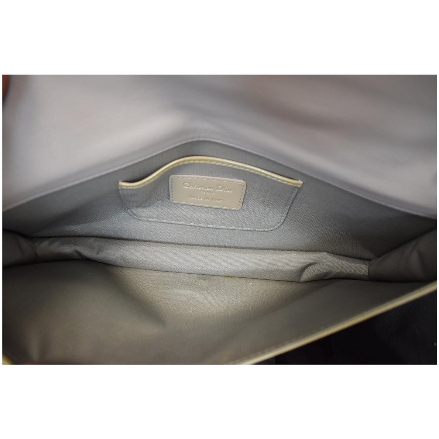 CHRISTIAN DIOR Quilted Patent Leather Lady Dior Clutch Bag