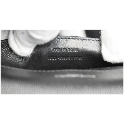 YVES SAINT LAURENT Envelope Medium Chain Leather Shoulder Bag Black