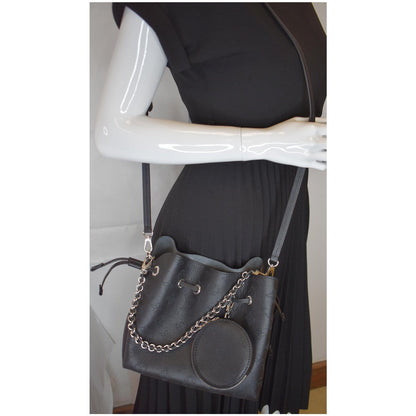 LOUIS VUITTON Bella Mahina Calf Leather Crossbody Bag Black