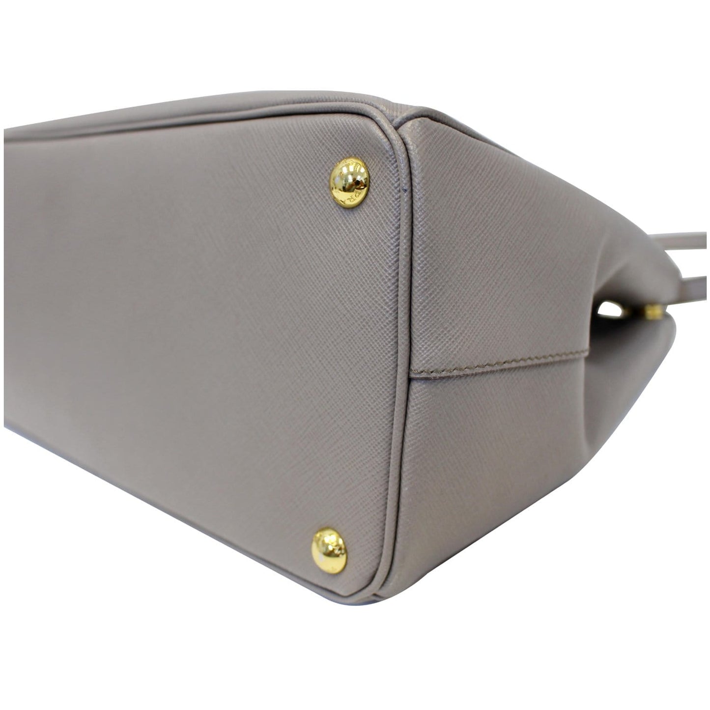 PRADA Saffiano Double Zip Executive Tote Shoulder Bag Grey