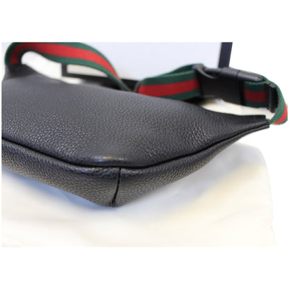 GUCCI Print Leather Black Belt Waist Bum Bag 527792
