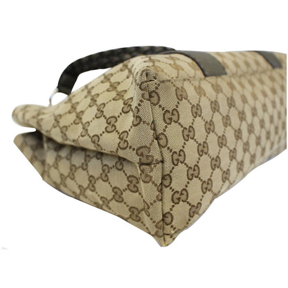 GUCCI Bamboo Bar GG Canvas Tote Bag Beige 232947