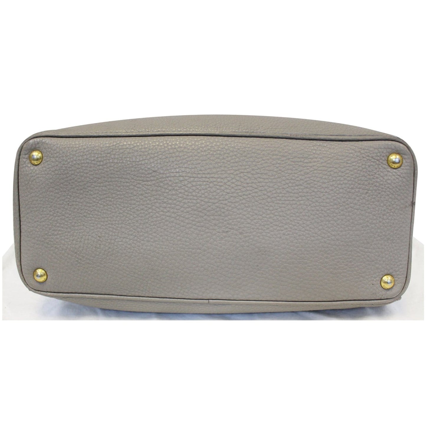 PRADA Pebbled Leather Large Tote Bag Grey